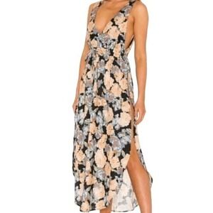 Atoir The Erica‎ Maxi Dress Dark Bloom Floral Sleeveless High Slit Summer Size 4